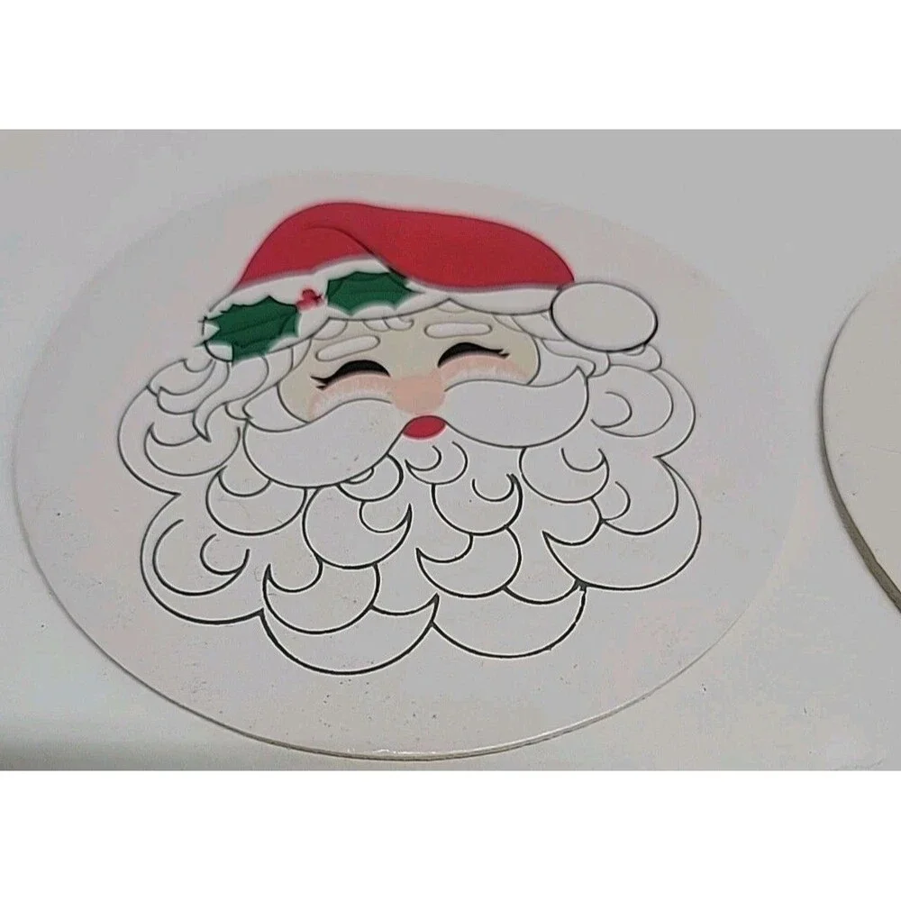 Vtg 90s Set Of 4 Christmas Coasters‎ 4